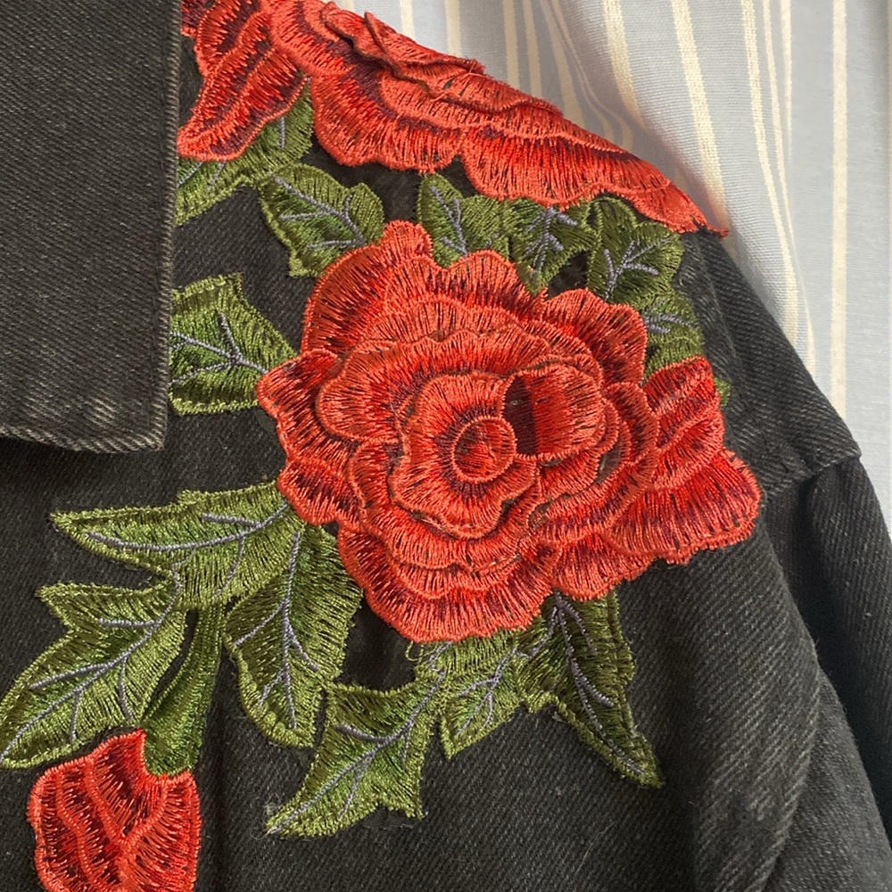 Carmar Oversized Rose Black Denim Jacket